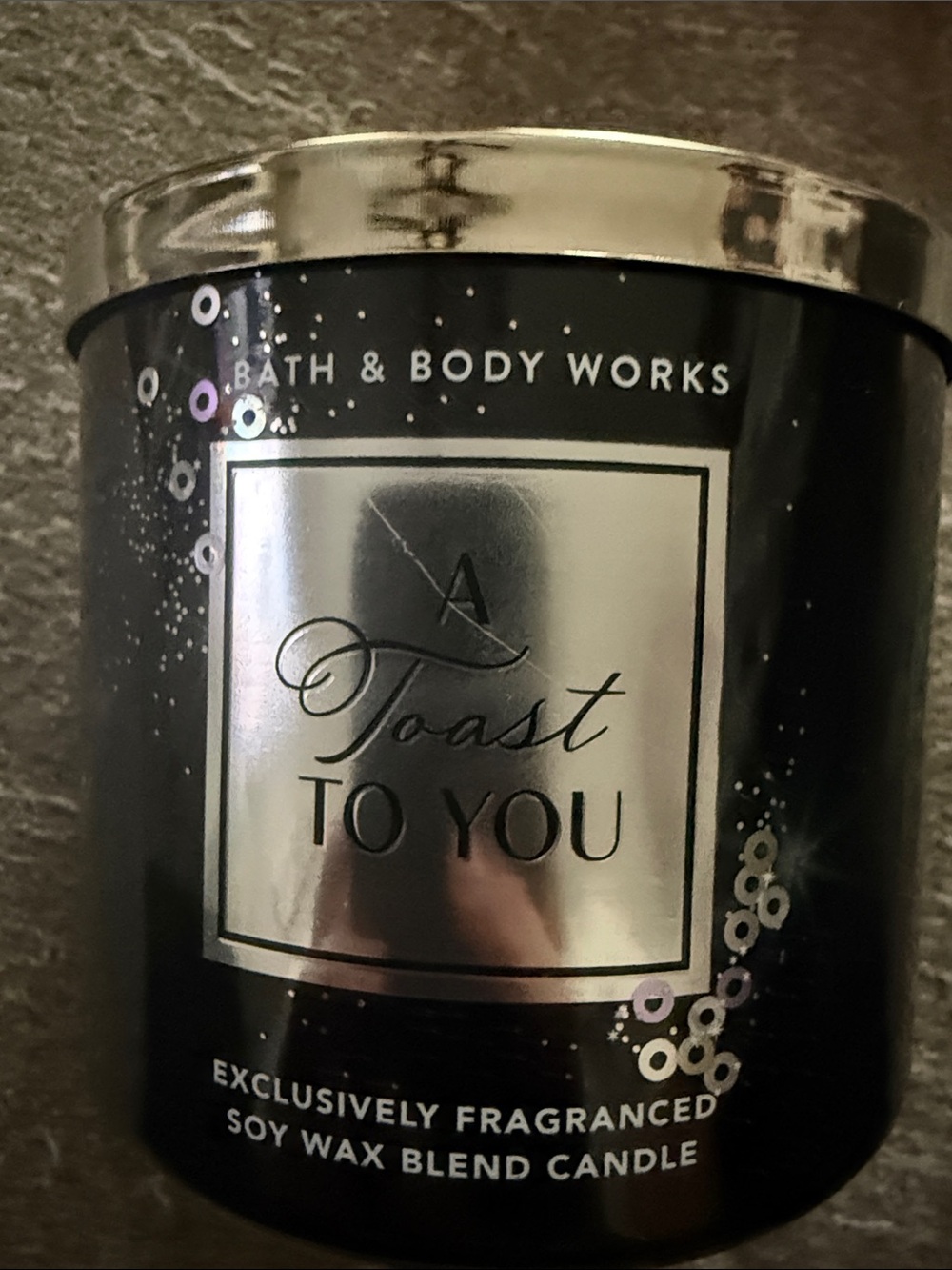 Bath & Body Works A Toast To You Candle - Black & Silver